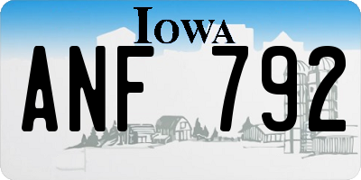 IA license plate ANF792