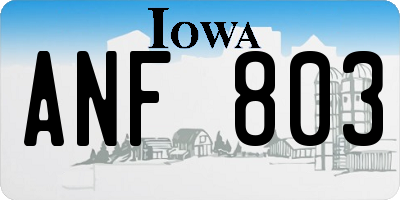 IA license plate ANF803