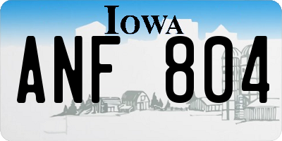IA license plate ANF804