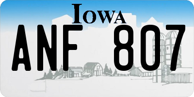 IA license plate ANF807