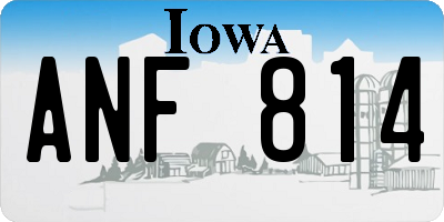 IA license plate ANF814