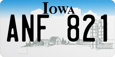 IA license plate ANF821