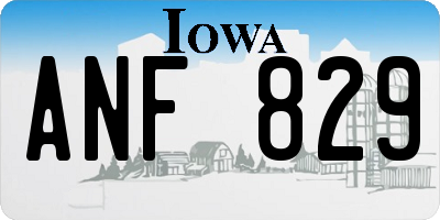 IA license plate ANF829