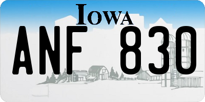 IA license plate ANF830