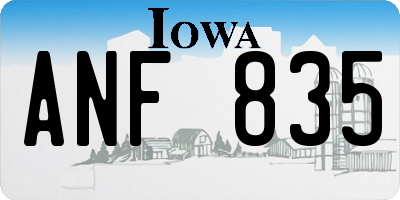 IA license plate ANF835