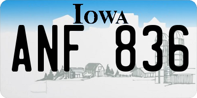 IA license plate ANF836