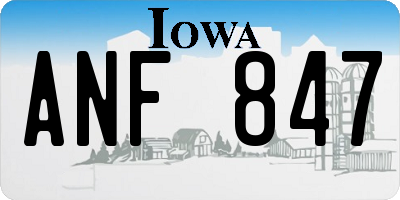 IA license plate ANF847
