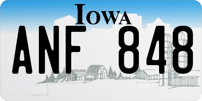 IA license plate ANF848