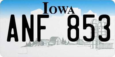 IA license plate ANF853