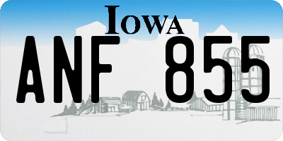IA license plate ANF855
