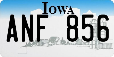 IA license plate ANF856