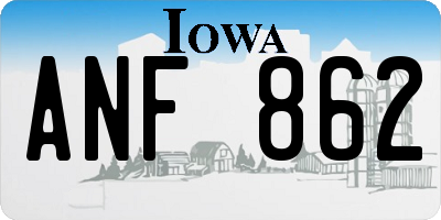 IA license plate ANF862