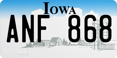 IA license plate ANF868