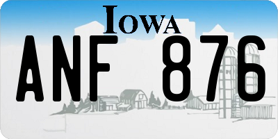 IA license plate ANF876