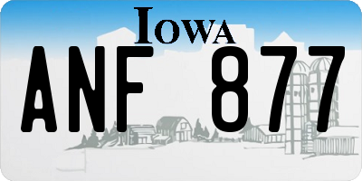 IA license plate ANF877