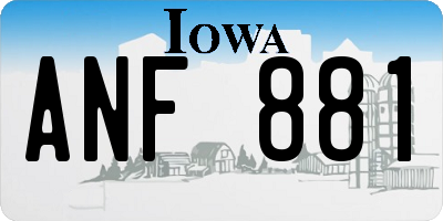 IA license plate ANF881