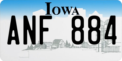 IA license plate ANF884