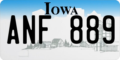 IA license plate ANF889