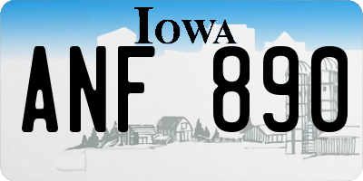 IA license plate ANF890