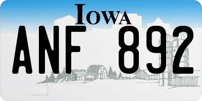 IA license plate ANF892
