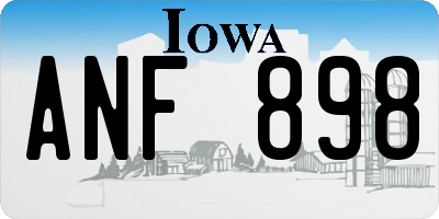 IA license plate ANF898