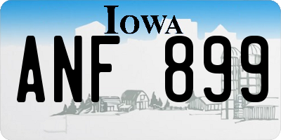 IA license plate ANF899
