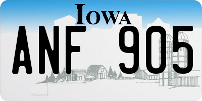 IA license plate ANF905