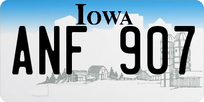 IA license plate ANF907