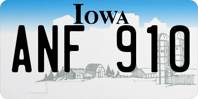 IA license plate ANF910