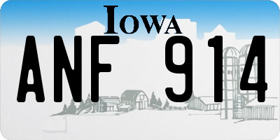 IA license plate ANF914