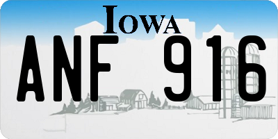 IA license plate ANF916