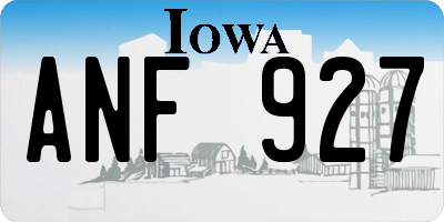 IA license plate ANF927