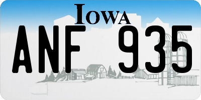 IA license plate ANF935