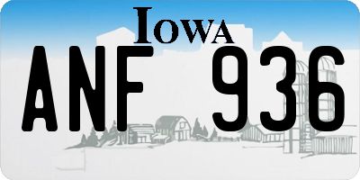 IA license plate ANF936