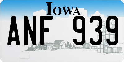 IA license plate ANF939
