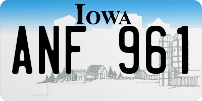 IA license plate ANF961