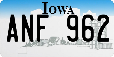 IA license plate ANF962