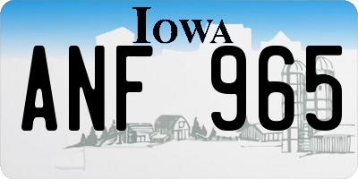IA license plate ANF965
