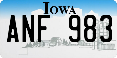 IA license plate ANF983