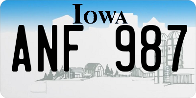 IA license plate ANF987
