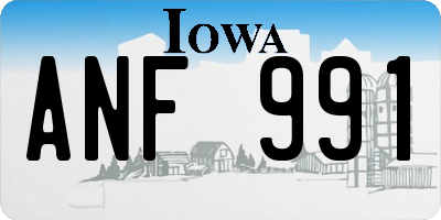 IA license plate ANF991