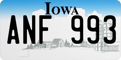 IA license plate ANF993