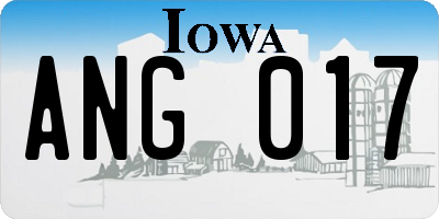 IA license plate ANG017