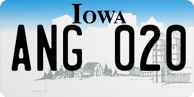 IA license plate ANG020