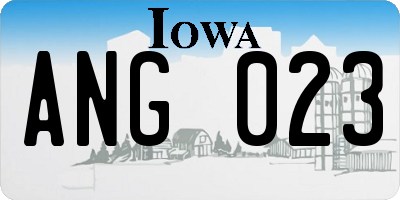IA license plate ANG023