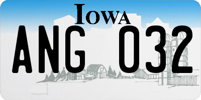 IA license plate ANG032