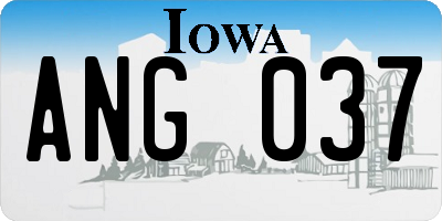 IA license plate ANG037