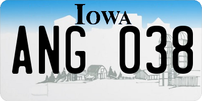 IA license plate ANG038