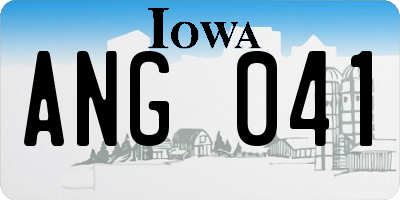 IA license plate ANG041