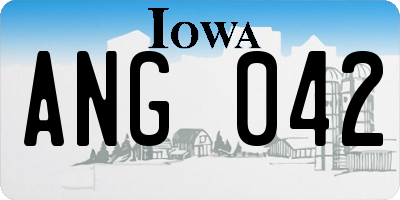 IA license plate ANG042